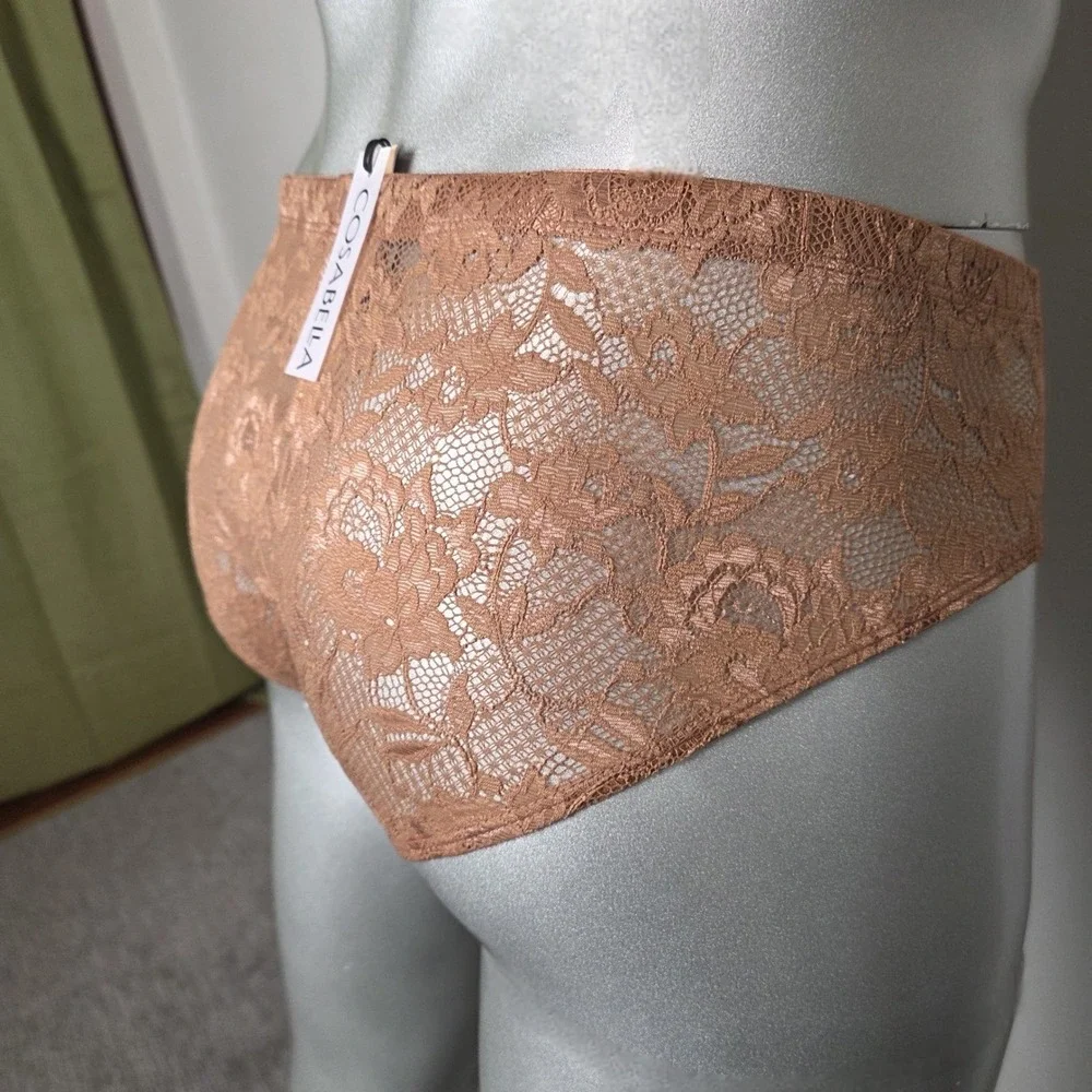 Cosabella Never Say Never Men's‎ Lace Brief Brown Luxury Stretch Lace Underwear